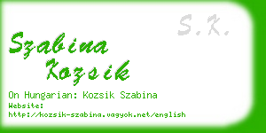 szabina kozsik business card